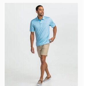Southern Shirt Key West Printed Polo Shirt Men's XL‎ Blue Performance Golf